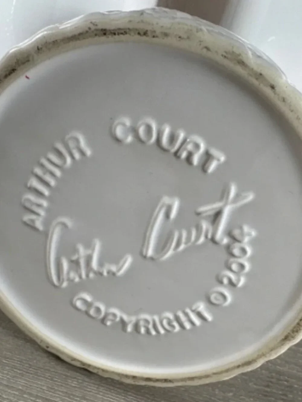 Arthur Court White Canisters with Design and Aluminum Roosters 2004 Set of 3